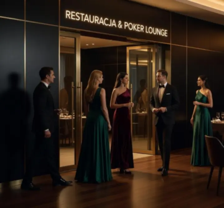 Eleganckie wnętrze restauracji połączonej z poker lounge