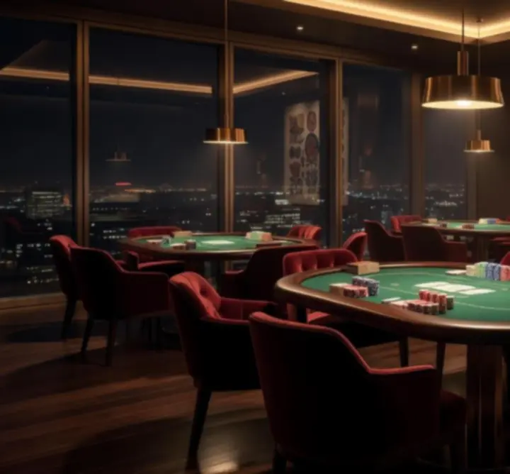 Eleganckie wnętrze poker roomu w Polska Evening House