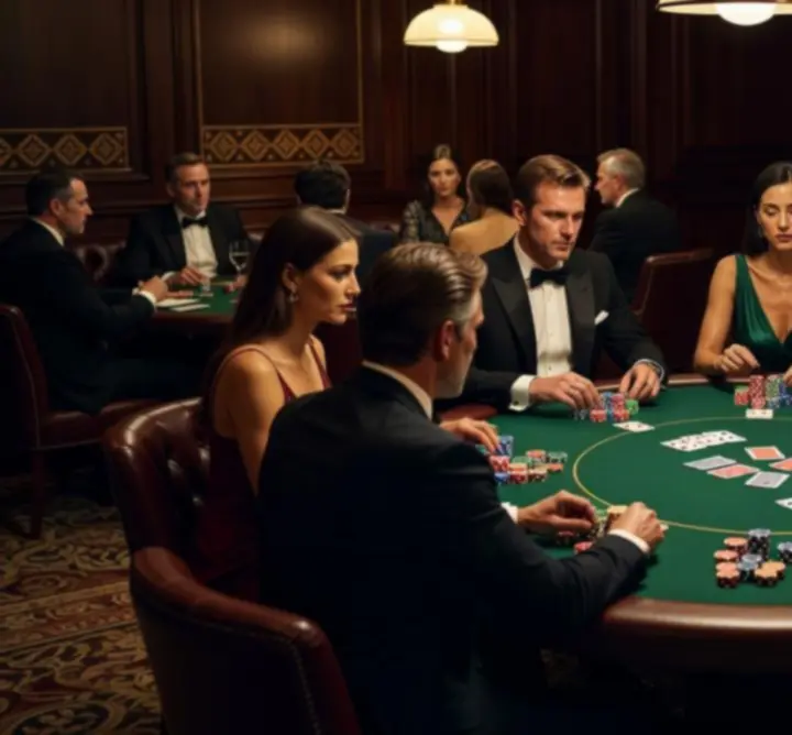 Stół pokerowy przygotowany na turniej w Polska Evening House