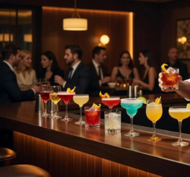 Bar koktajlowy z sygnowanymi drinkami