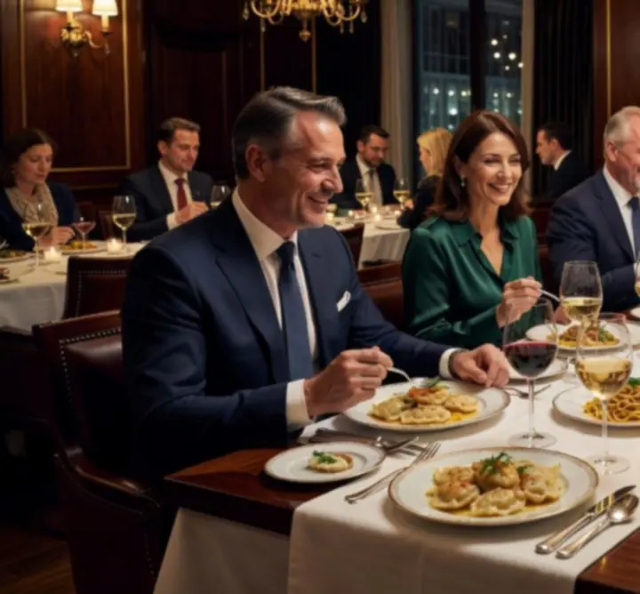 Stół w restauracji Polska Evening House nakryty do eleganckiej kolacji